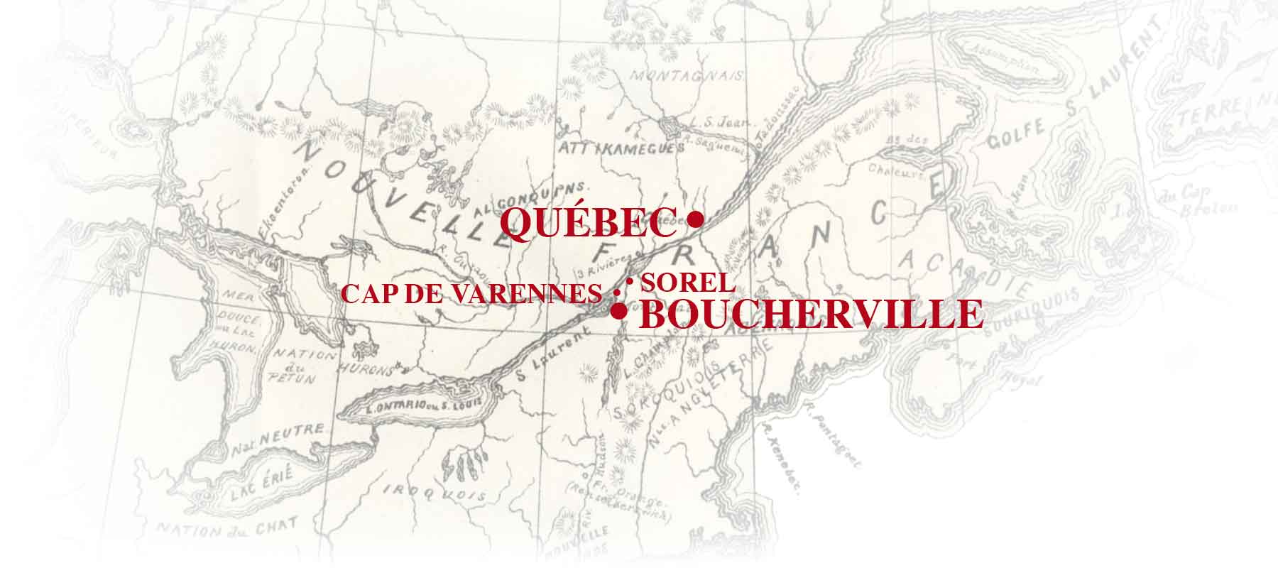 Carte  du Québec au 17e siècle
